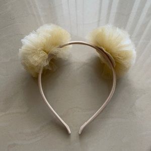 Double tulle pom pom girls headband.